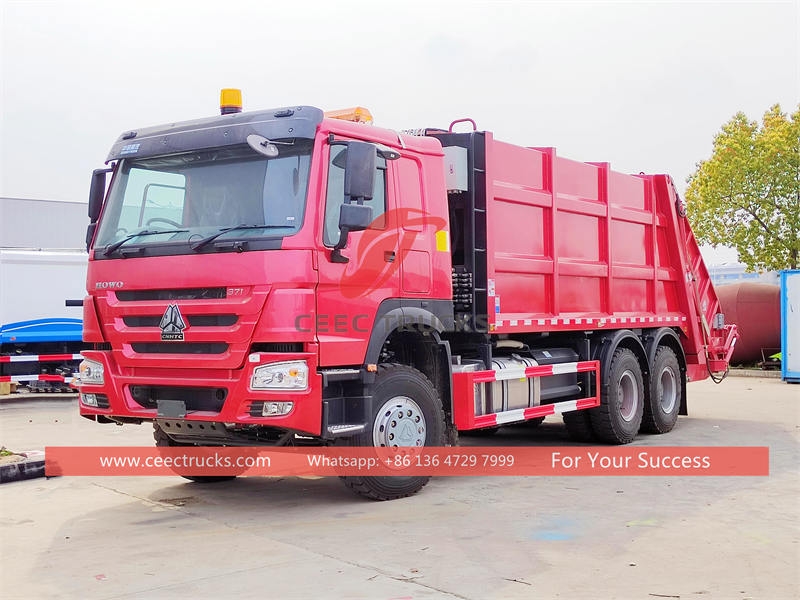 Brand new HOWO RHD 371HP 20CBM refuse compactor truck with low price