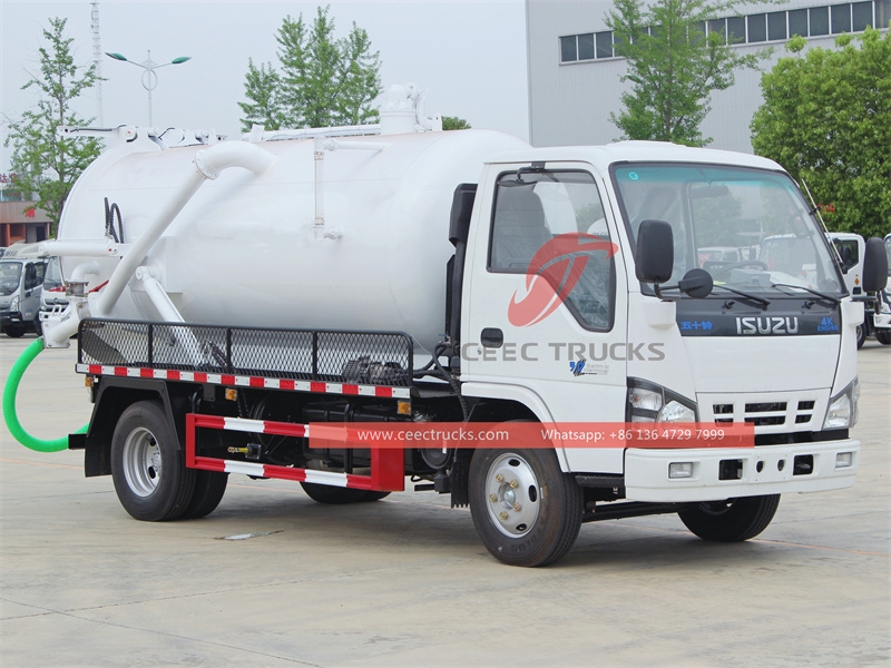 ISUZU mini vacuum sewage truck with factory direct sale