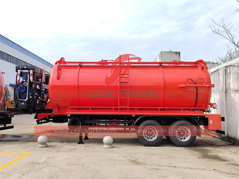 Vacuum Tank Sewage Suction Semi Trailer with factory direct sale