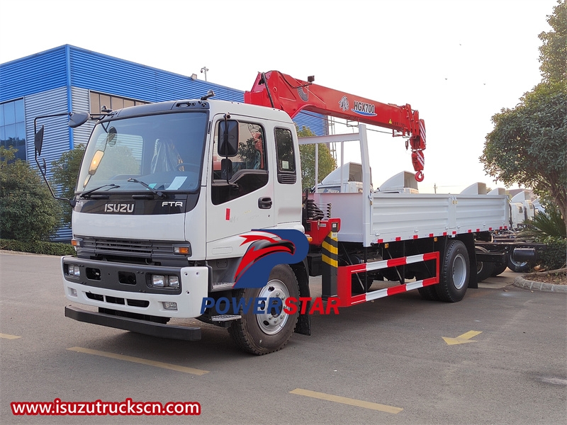 Isuzu FTR utility truck with boom crane