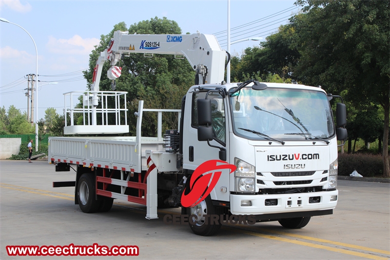 Isuzu Boom Crane Truck with Manlifter