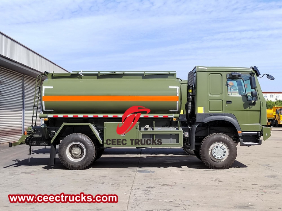 Howo 4x4 drive military mobile diesel bowser