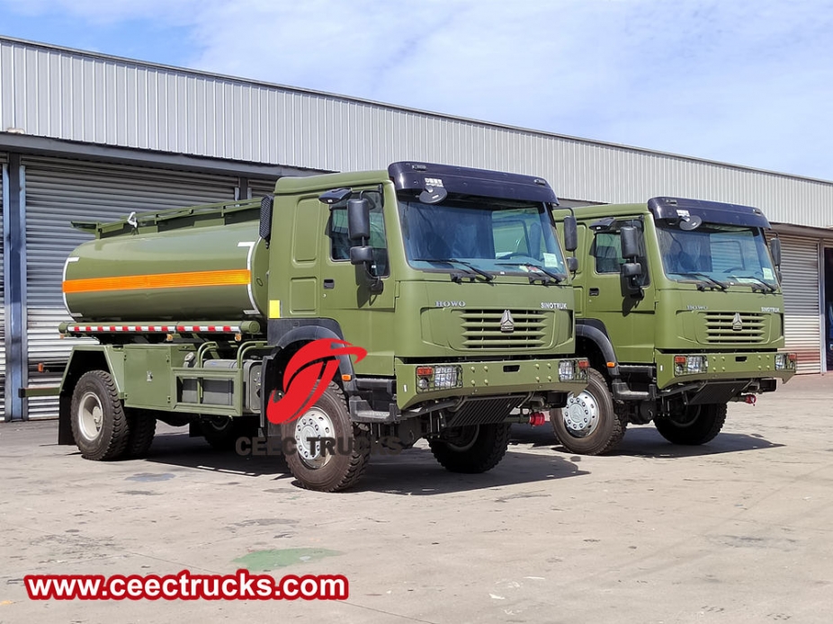 Howo 4x4 drive military mobile diesel bowser