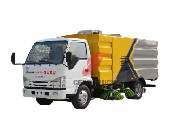 Isuzu brush type street sweeping truck