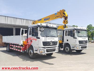 Shacman 4x2 dropside cargo truck mounted XCMG 6.3tons boom crane