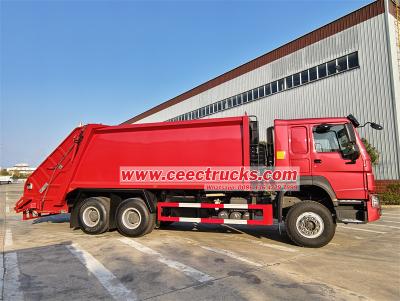 Brand new HOWO 340HP 20CBM refuse compactor truck with low price