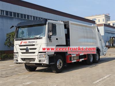 Howo 6x4 automatic refuse garbage compactor truck