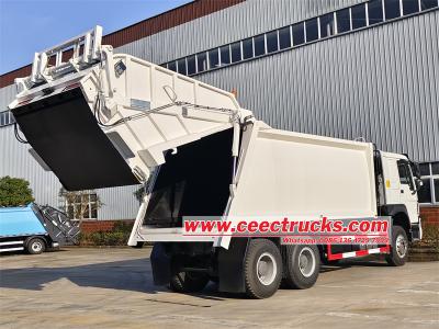 Howo 6x4 automatic refuse garbage compactor truck