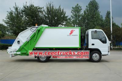 ISUZU mini ELF NKR 5CBM rear loader garbage truck