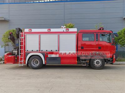 Howo multipurpose fire truck with hydraulic crane