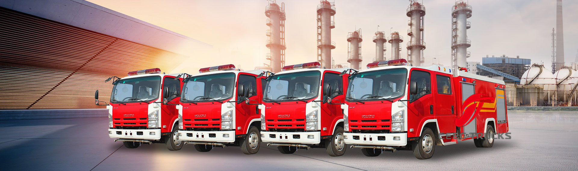 Isuzu elf fire fighting trucks