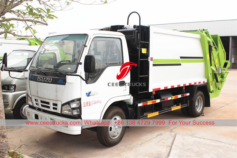 ISUZU NKR 5 CBM garbage compactor truck na ini-export sa Pilipinas