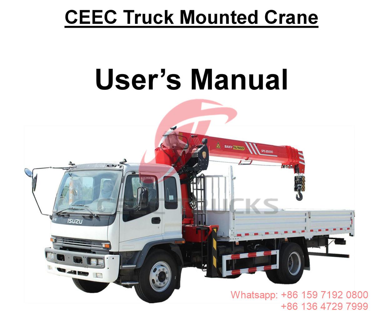 Myanmar--ISUZU crane truck na may 10Tons Palfinger boom crane manual