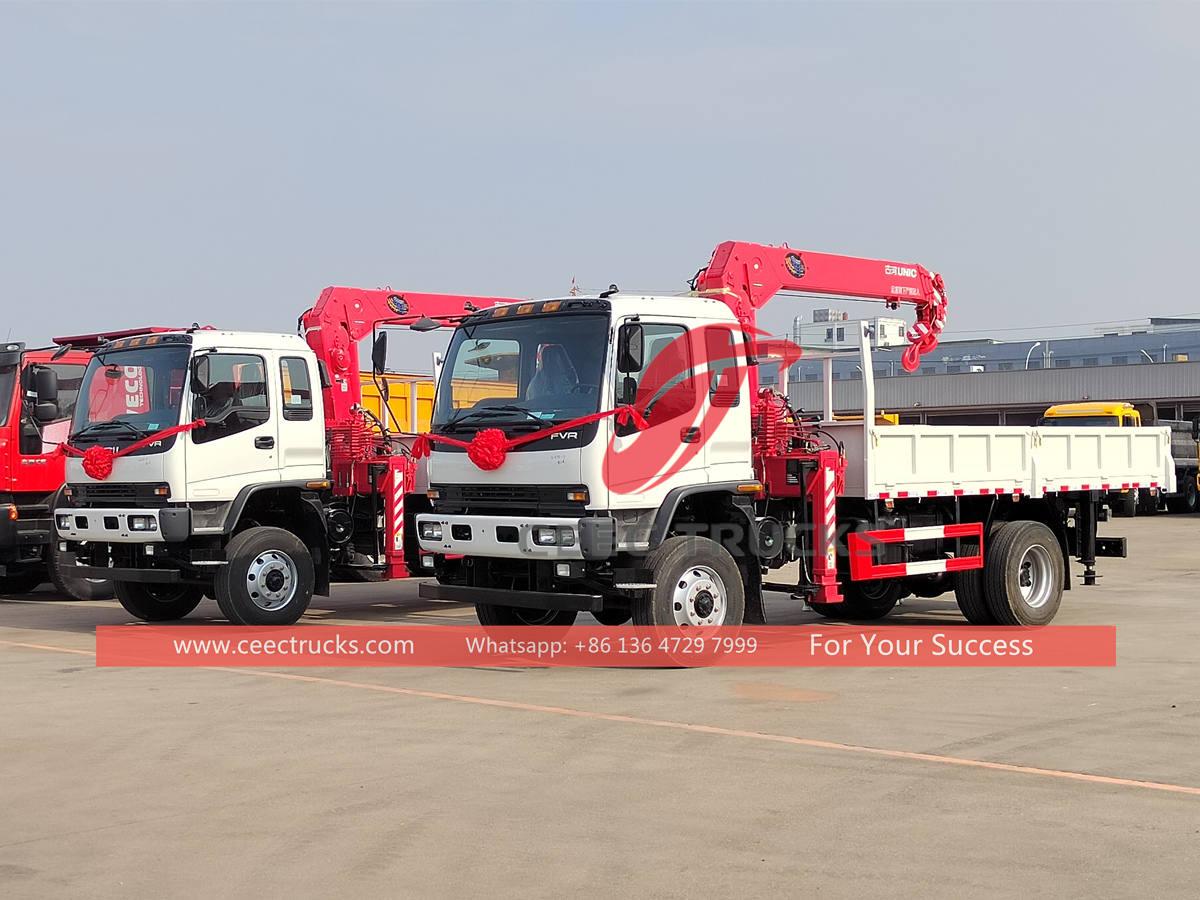 Pilipinas - 2 unit ISUZU FVR 4×4 truck mounted crane UNIC exported