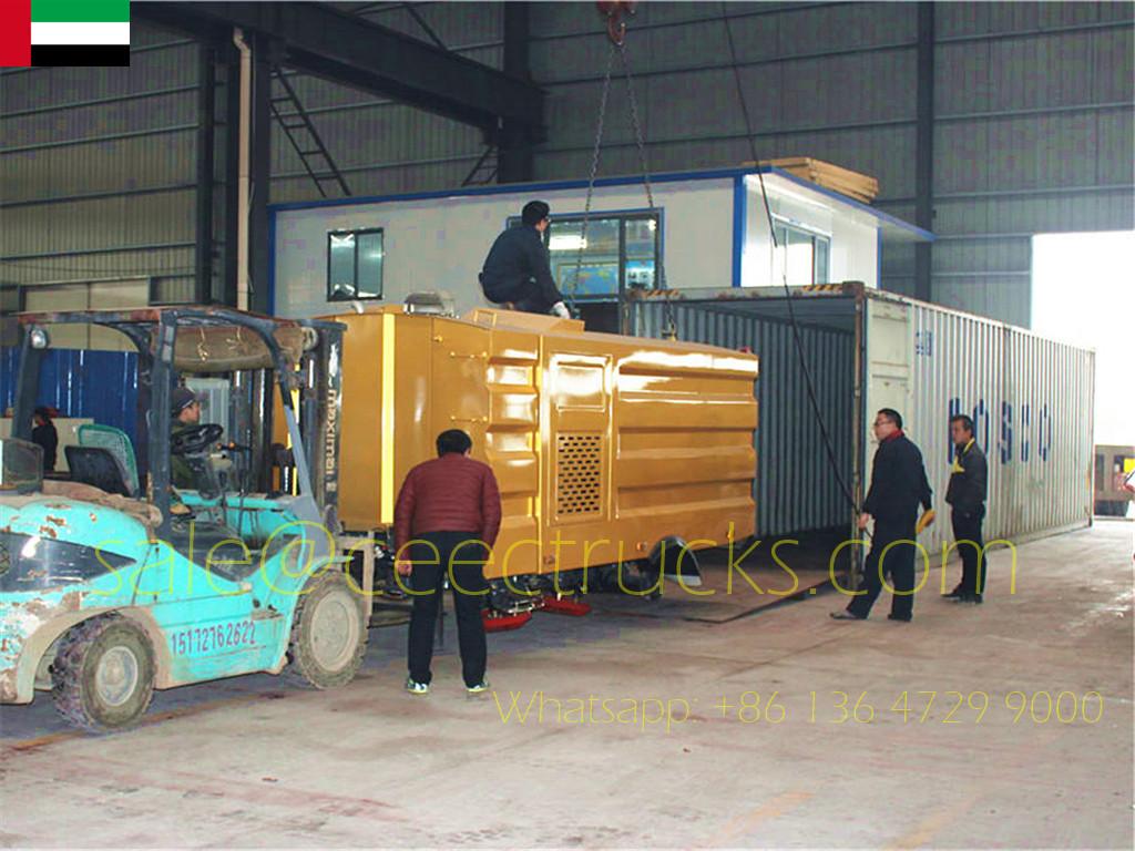 Bumili ang customer ng Dubai ng 4 na units Road Sweeper Superstructure para sa paghahatid ng Container