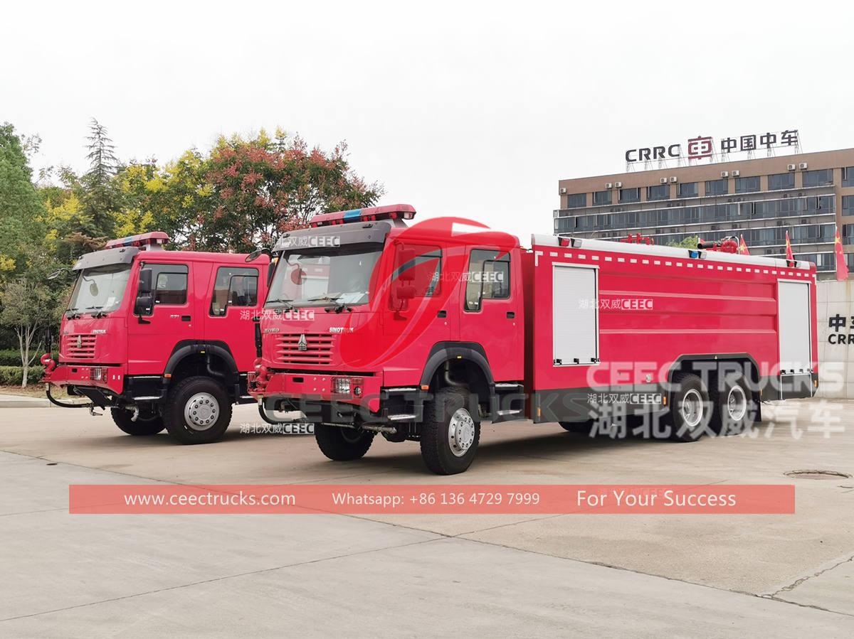 Ghana - 2 units SINOTRUK HOWO 6×6 fire truck na na-export