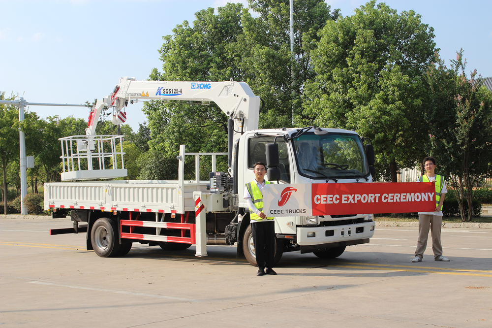 Ang customer ng Sierra Leone ay nag-customize ng isang ISUZU NPR truck mounted crane