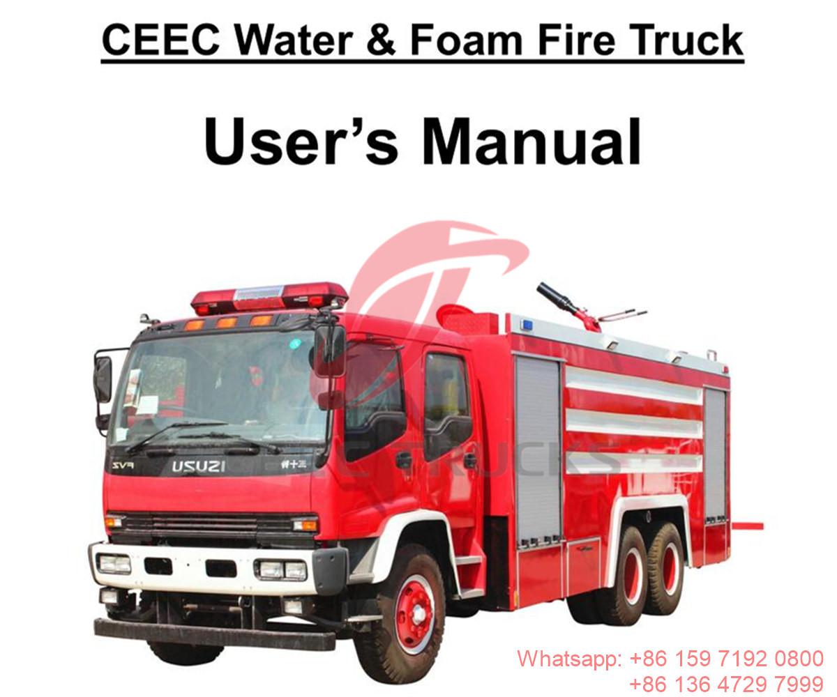 Oman--ISUZU FVZ 6000L tubig at 2000L foam fire truck manual