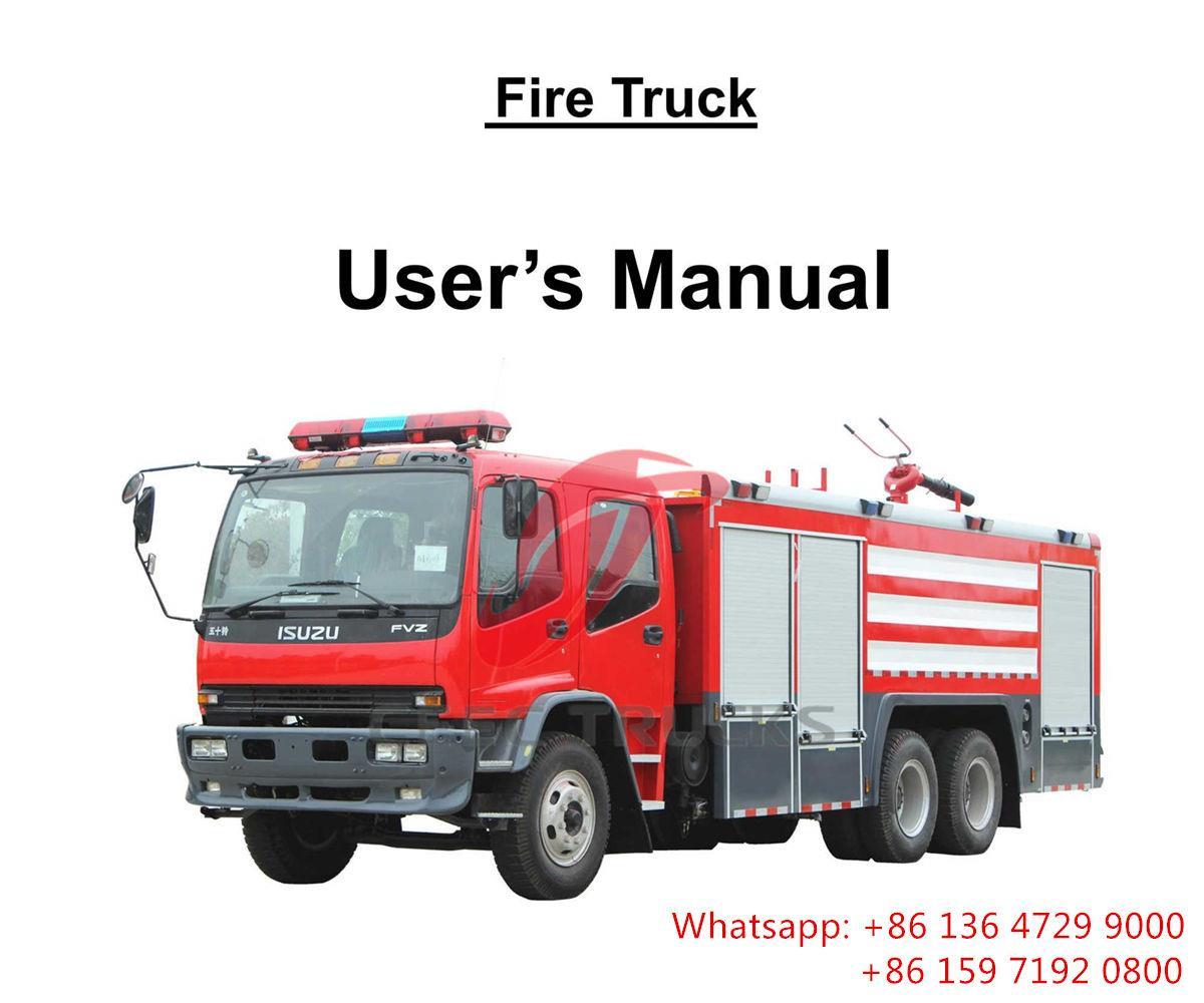 Laos--ISUZU FVZ water & foam fire rescue truck manual