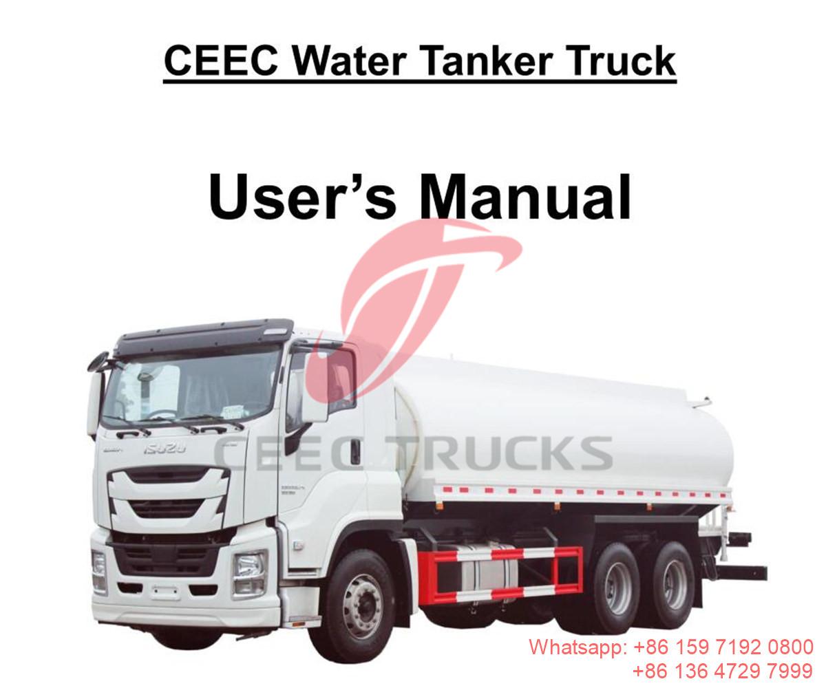 Abu Dhabi--ISUZU GIGA 20000 Liters water truck manual