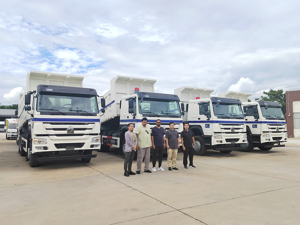 Bumibisita ang mga kliyente sa Dubai para sa pagsubok sa mga HOWO tipper truck