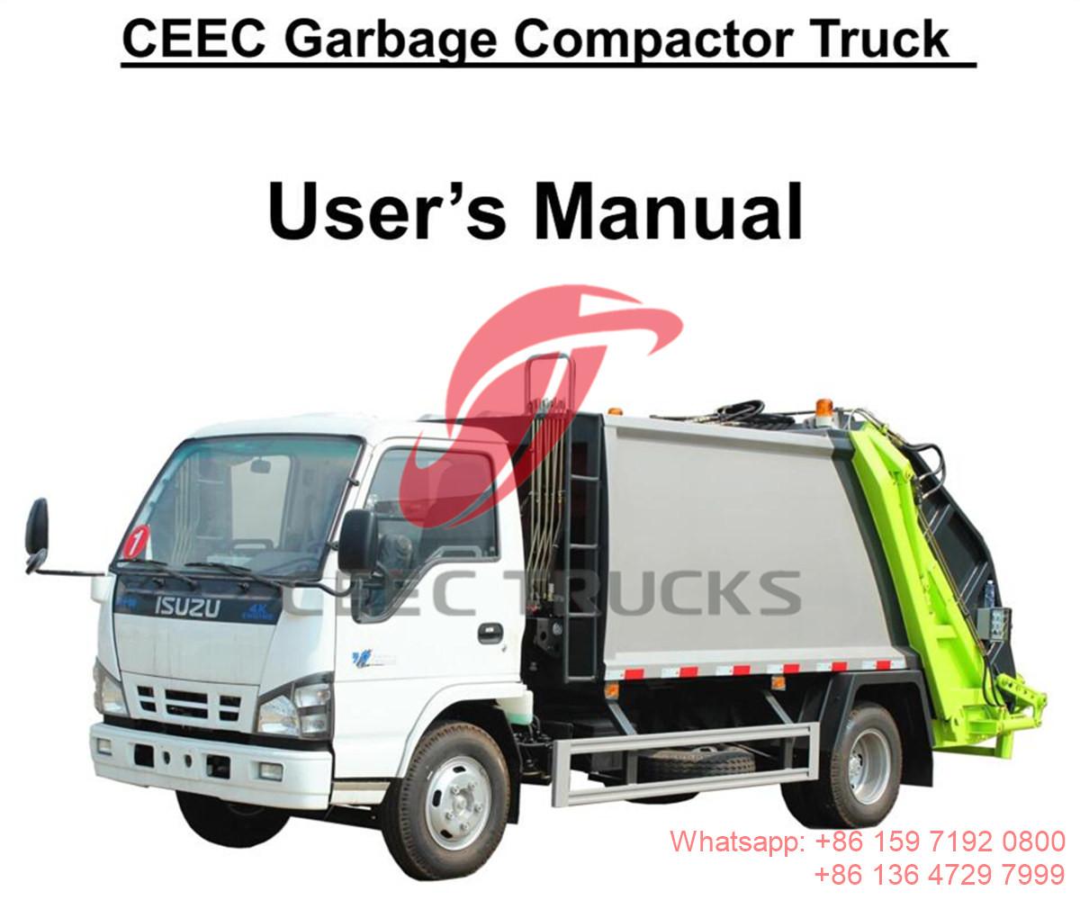 Dubai--ISUZU 5CBM garbage compactor truck manual