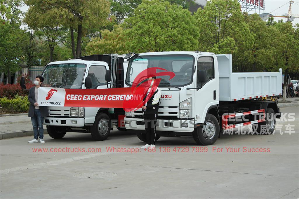 Djibouti - ISUZU 6CBM garbage compactor at ISUZU 700P dump truck na Naka-load sa Container