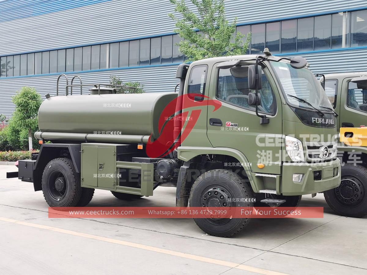 Côte d'Ivoire - 3 unit ng FOTON 4×4 4000 liters na hindi kinakalawang na asero na water truck na na-export