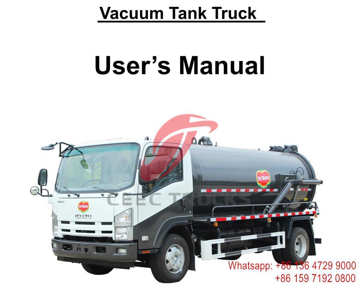 Pilipinas--ISUZU ELF 8000L Cesspit Emptier truck Manual