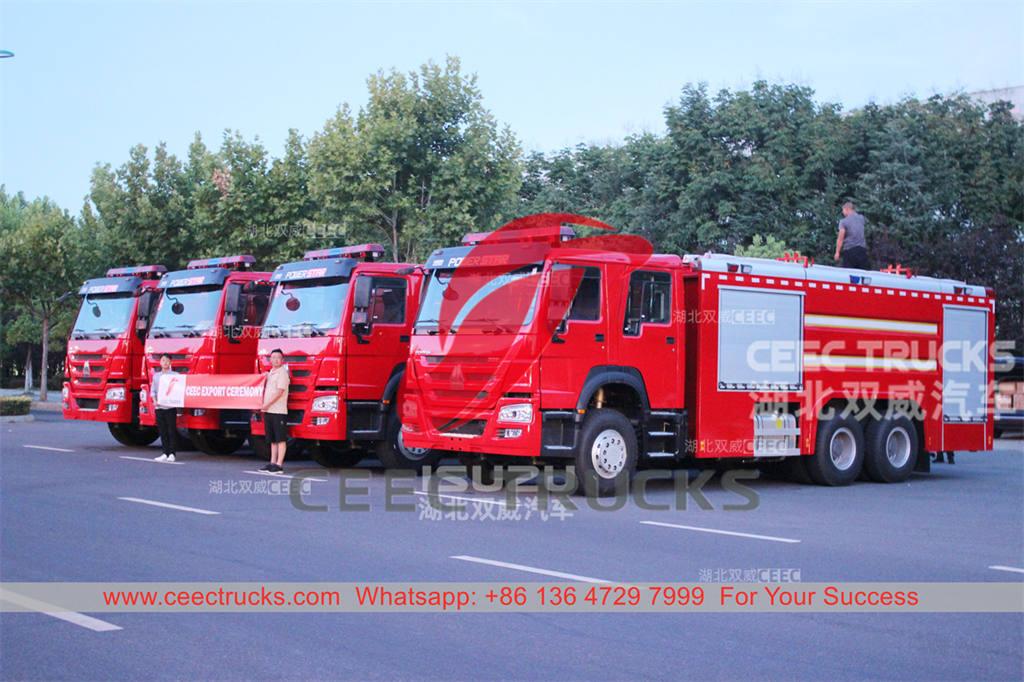 Ethiopia - 4 units HOWO 6×4 fire truck na na-export