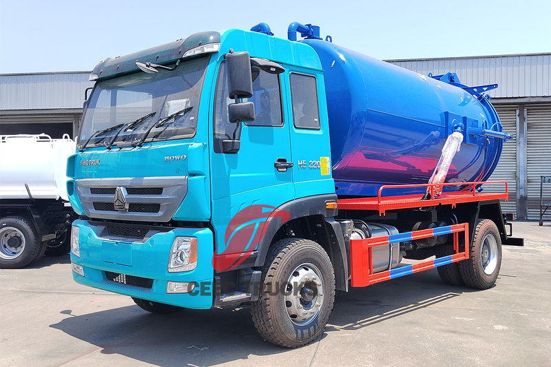 HOWO 4x2 kanang kamay na nagmamaneho ng sewage suction truck na may Jurop pump PNR155D