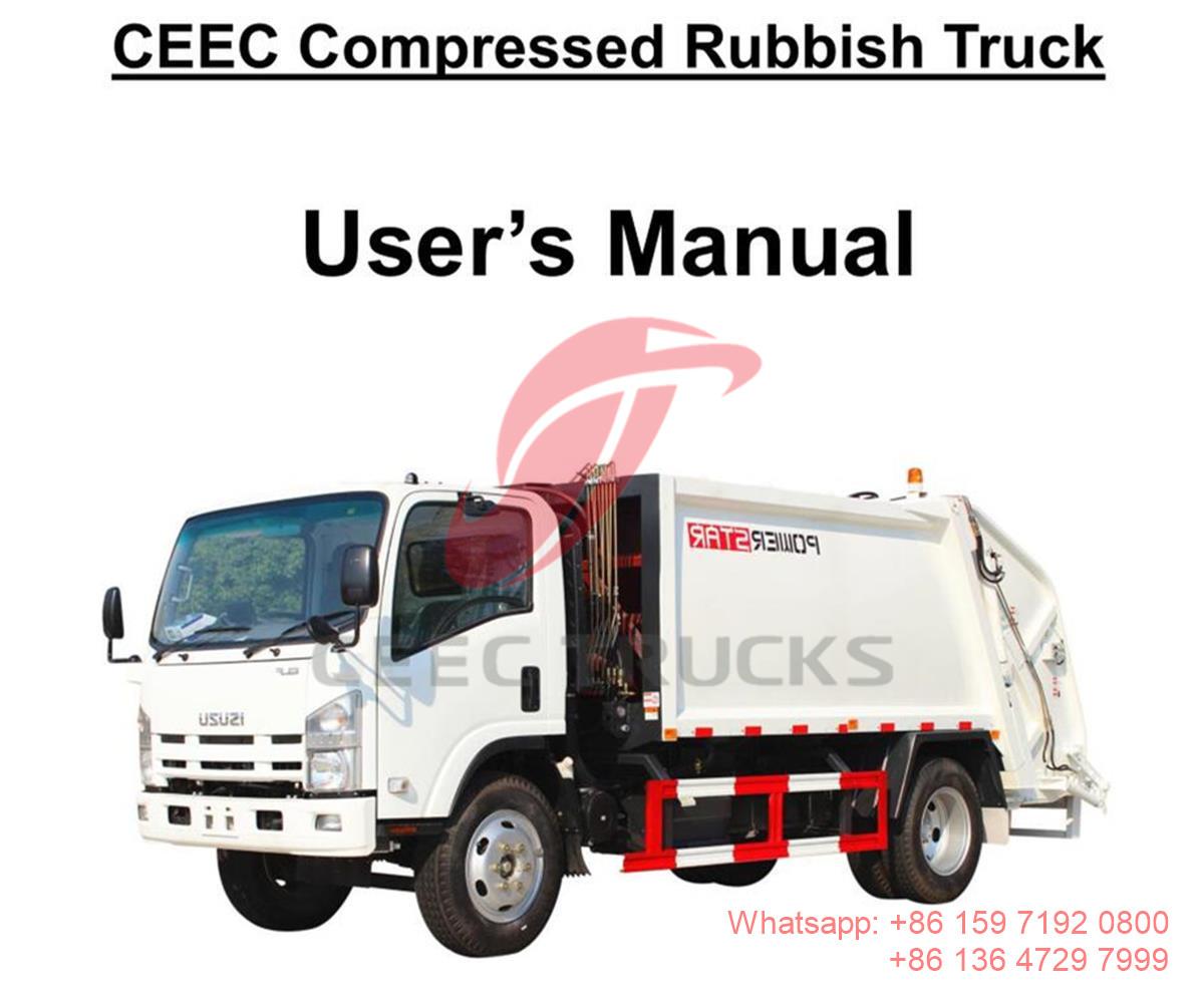 Moldova--ISUZU ELF 8CBM rear loader garbage truck manual