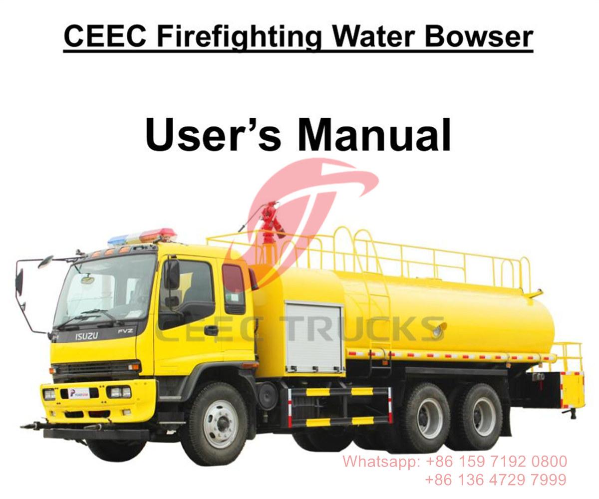 Pilipinas--ISUZU 14CBM water fire truck manual