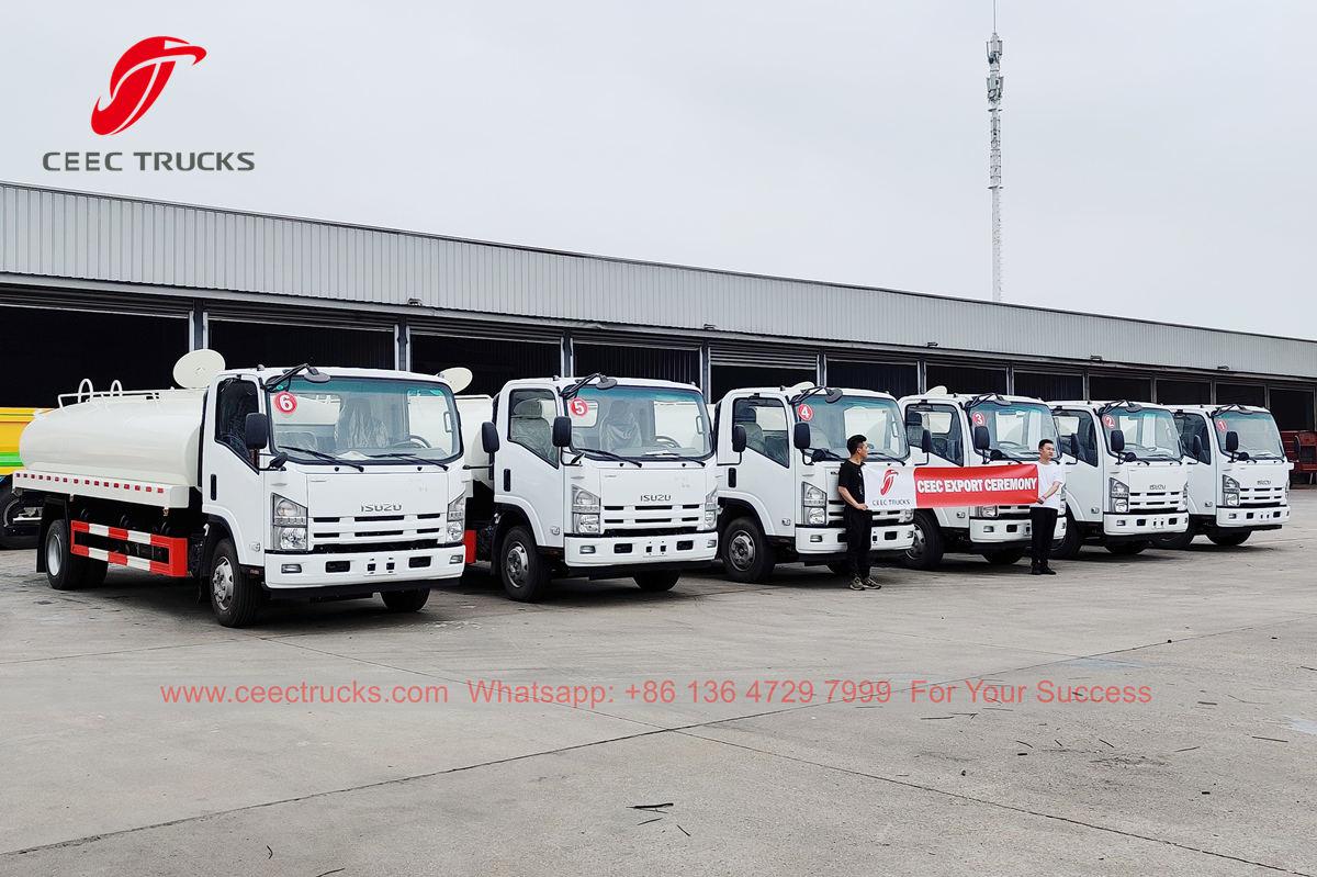 Gambia -6 na unit ISUZU stainless steel water tank trucks ay na-export